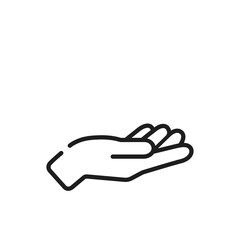やさしく差し出された人の手のイラスト- シンプルな線アイコン
