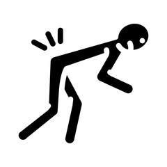 back pain man accident glyph icon vector. back pain man accident sign. isolated symbol illustration