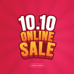 10.10 online shopping day sale banner discount promotion