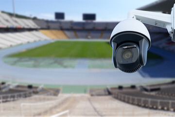 Closed circuit television or cctv security system observation at stadium.