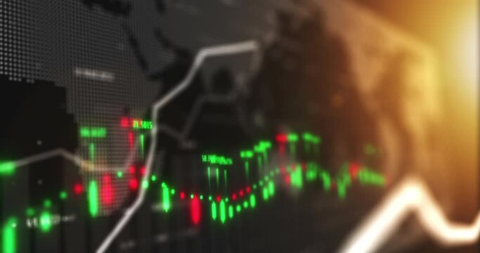 Graphic chart global forex trading, financial cash inflation numbers and global economy audit. Fintech stock market economy, big data finance and accounting 3d technology growth with digital network