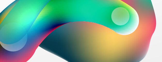 Fluid abstract background, round shapes and circle flowing design for wallpaper, banner, background or landing