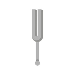 Flat vector isolated tuning fork icon. Music sign, graphic symbol. Flat design illustrations