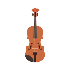 Fototapeta premium Wooden violin vector design. Classical violin vector illustration isolated on white background