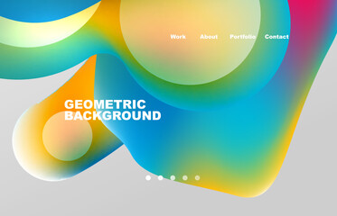 Abstract liquid background for your landing page design. Web page for website or mobile app wallpaper