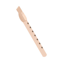 Flute instrument icon. Flat illustration of flute instrument vector icon