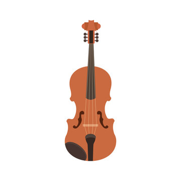 Wooden violin vector design. Classical violin vector illustration isolated on white background