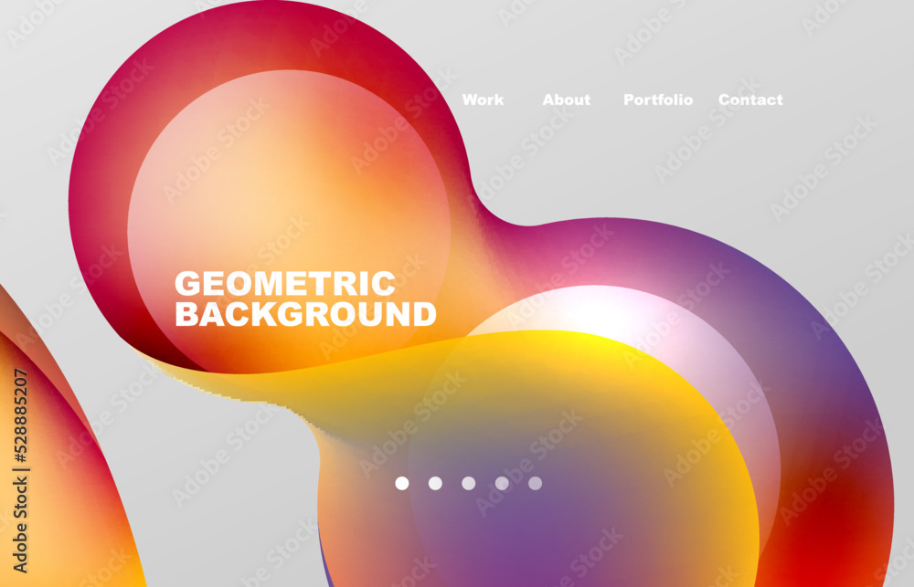 Fototapete Abstract liquid background for your landing page design. Web page for website or mobile app wallpaper