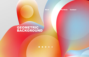 Abstract liquid background for your landing page design. Web page for website or mobile app wallpaper