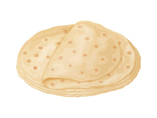 Tortilla. Pita bread. Mexican food, cuisine. Delicious snack, design element for menu, advertising.