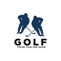 golf logo vector design silhouette