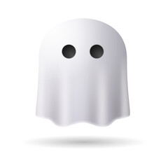 Ghost. 3D illustration of halloween ghost. isolated in white background