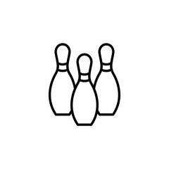 Bowling icon vector for web and mobile app. bowling ball and pin sign and symbol.
