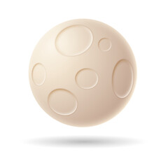 Obraz premium Moon. 3D illustration of halloween moon. isolated in white background