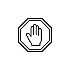 Stop icon for web and mobile app. stop road sign. hand stop sign and symbol. Do not enter stop red sign with hand