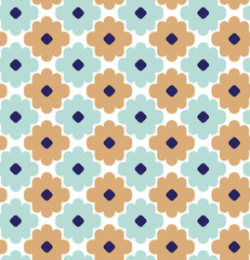 Fototapeta premium Abstract Simple Geometric Floral Style Boho Pattern Minimalist Shapes Trendy Fashion Colors Perfect for Allover Fabric Print or Wrapping Paper
