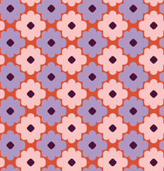 Abstract Simple Geometric Floral Style Boho Pattern Minimalist Shapes Trendy Fashion Colors Perfect for Allover Fabric Print or Wrapping Paper