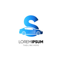 Letter S Car Logo Design Vector Icon Graphic Emblem Illustration