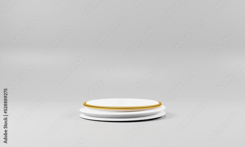 Poster minimalist 3d rendering empty podium scene isolated on white background