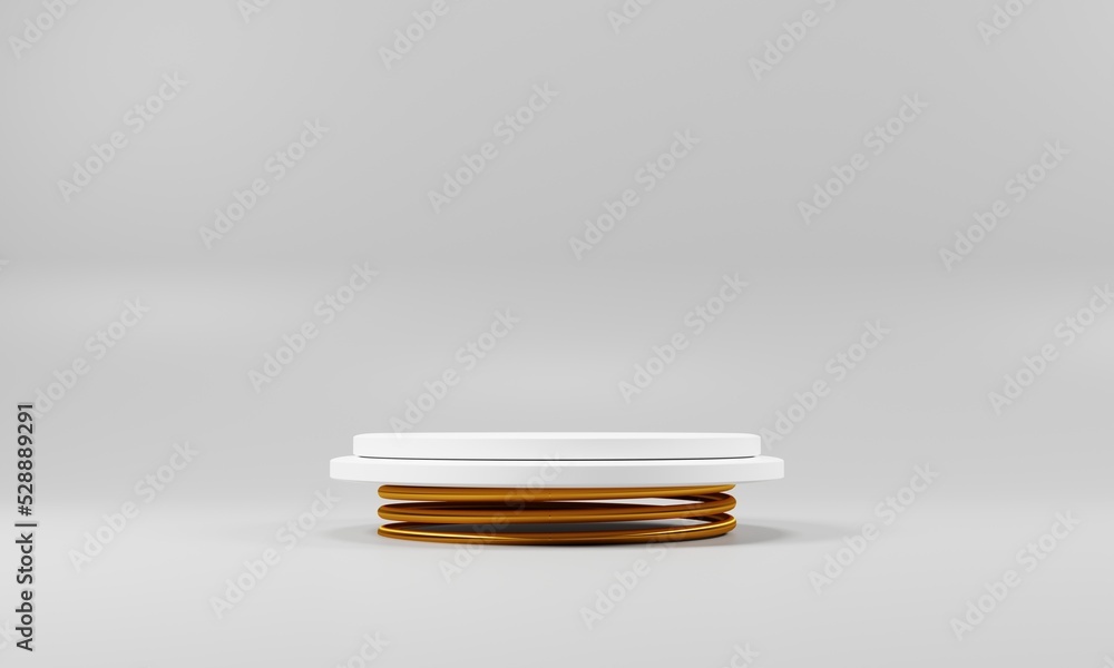 Poster 3d rendering empty minimalist podium scene isolated on white background