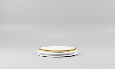 minimalist 3d rendering empty podium scene isolated on white background