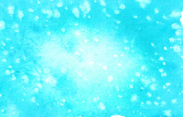 Fototapeta na wymiar 水底と白い泡のようなキレイな海色の水彩背景