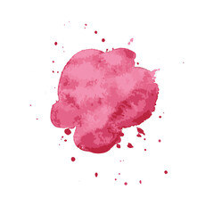 Watercolor pink spot with splashes