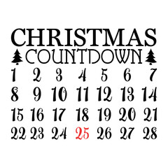 Christmas countdown svg