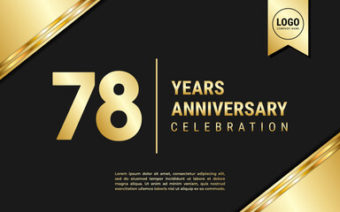 78 Years Anniversary template design. Golden Anniversary Celebration, vector illustration.