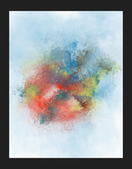 Abstract painting using watercolors. Design for your date, postcard, banner, logo.