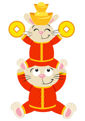 Cute happy chinese zodiac rabbits