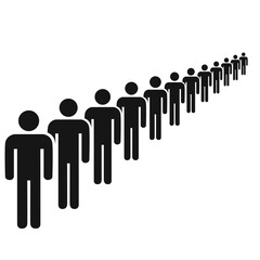 Group of people silhouettes standing in line
