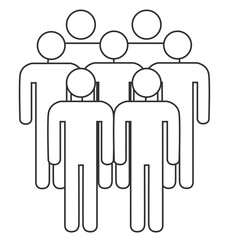 Group of people silhouettes standing in