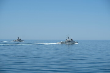 Aktau / Kazakhstan - 08.16.2018 : Military exercises of the Naval Forces of Kazakhstan