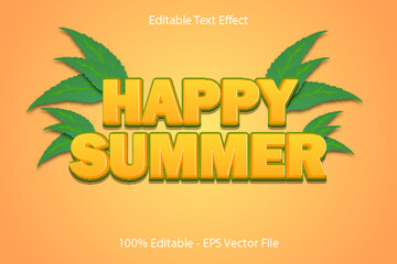 HAPPY SUMMER 3D emboss cartoon Style design