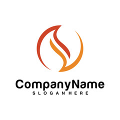 fire logo vector design template