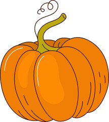A large pumpkin in a flat style