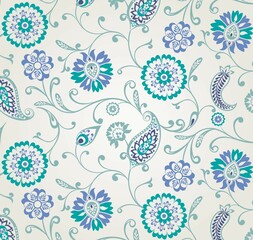 Fototapeta na wymiar traditional paisley floral pattern, textile , Rajasthan, royal India 