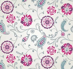 Poster traditional paisley floral pattern, textile , Rajasthan, royal India  © N | R