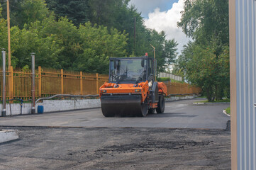 A skating rink for laying asphalt in the parking lot during work