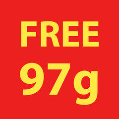 Buy and get Free 50 or 100 grams. Promo Tag. Offer Pricing.