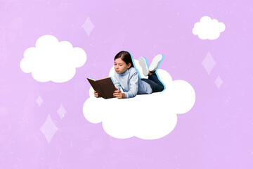 Photo sketch graphics artwork picture of dreamy charming small kid reading story isolated drawing...