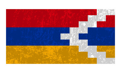 Artsakh grunge flag, official colors and proportion. Vector illustration.