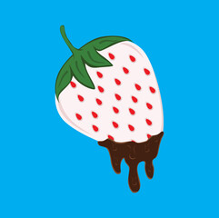 kawaii cute strawberry vector design illustration art