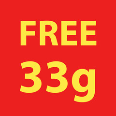 Buy and get Free 50 or 100 grams. Promo Tag. Offer Pricing.