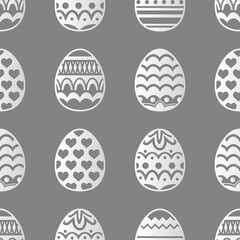 Seamless Eater egg pattern in paper cut style.
