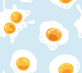 Fried eggs seamless pattern.