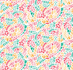 Fototapeta na wymiar Seamless patchwork pattern vector. The pattern is in pastel colors.