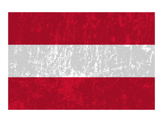 Austria grunge flag, official colors and proportion. Vector illustration.