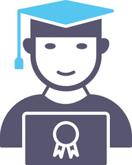 Unique Student Holding Degree Vector Icon